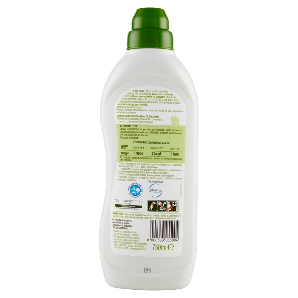 Gel Anticalcare Lavatrice Green Oasis